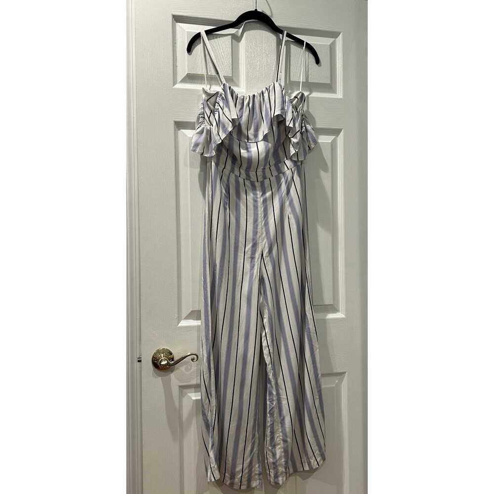 Romeo & Juliet Couture Womens Cream Combo Striped One-Piece Jumpsuit Size M